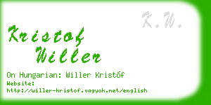 kristof willer business card